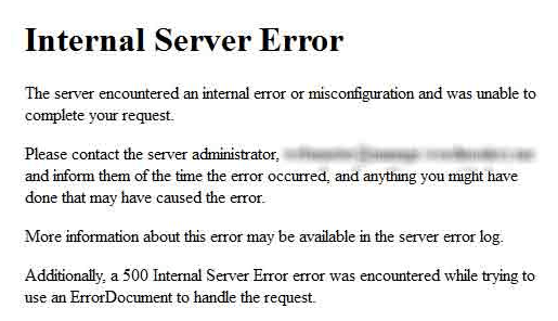 خطای Internal Server Error